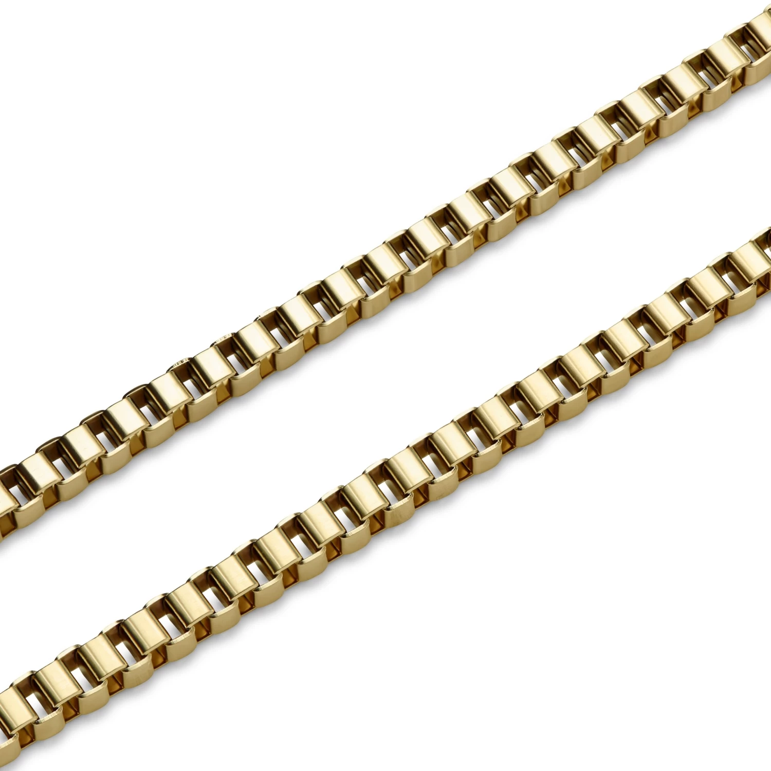 Essentials | 3 Mm Gold-Tone Square Box Chain Necklace - Image 3