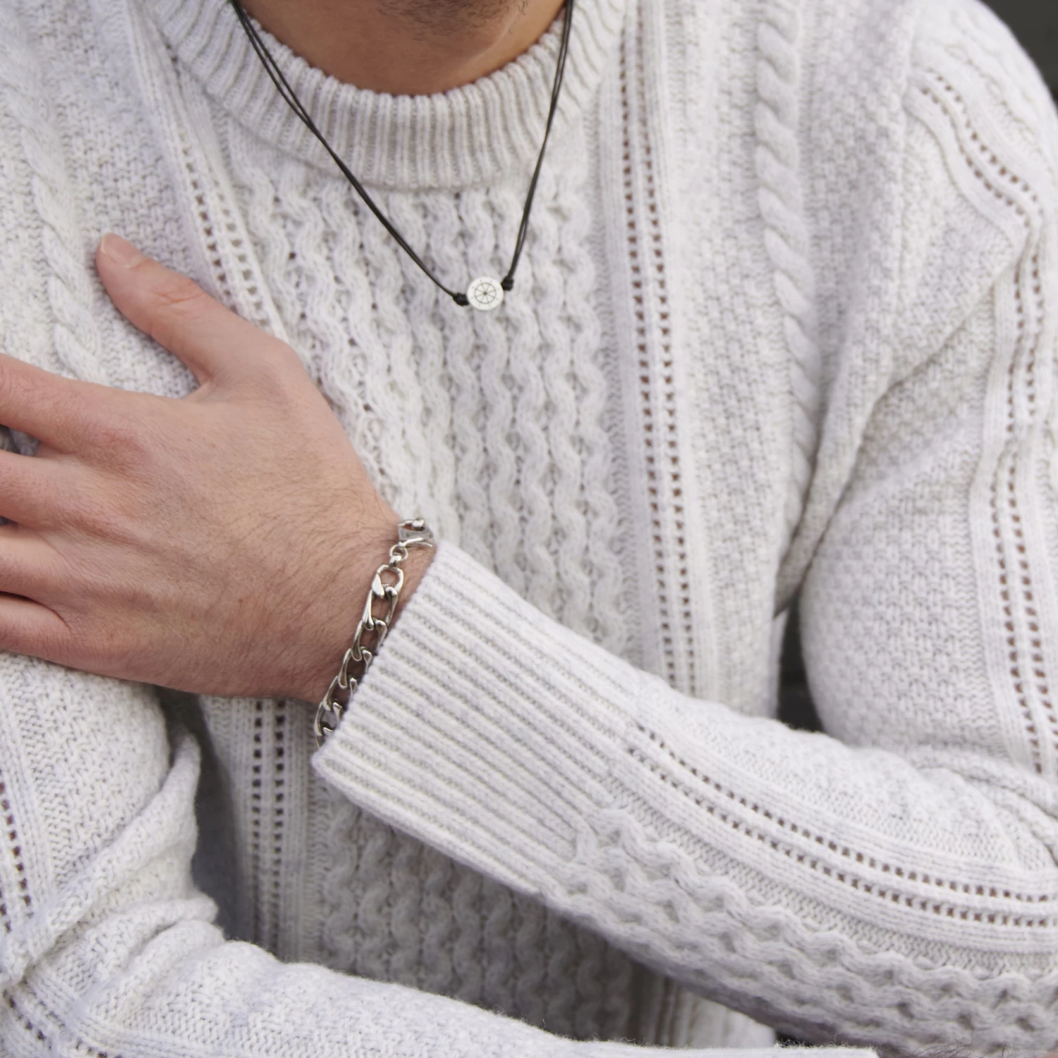 Gravel | Silver-Tone Curb Chain Bracelet - Image 3