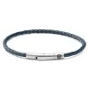 Collins | 1/8" (3 Mm) Navy Blue Woven Leather Bracelet