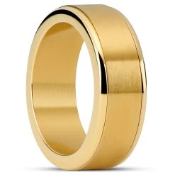 Enthumema | 1/3" (8 Mm) Brushed Gold-tone Fidget Ring
