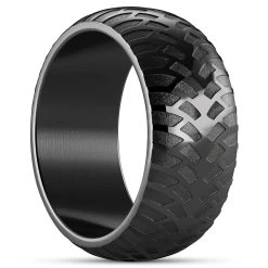 Tigris | 3/8" (10 Mm) Black Tire Pattern Ring