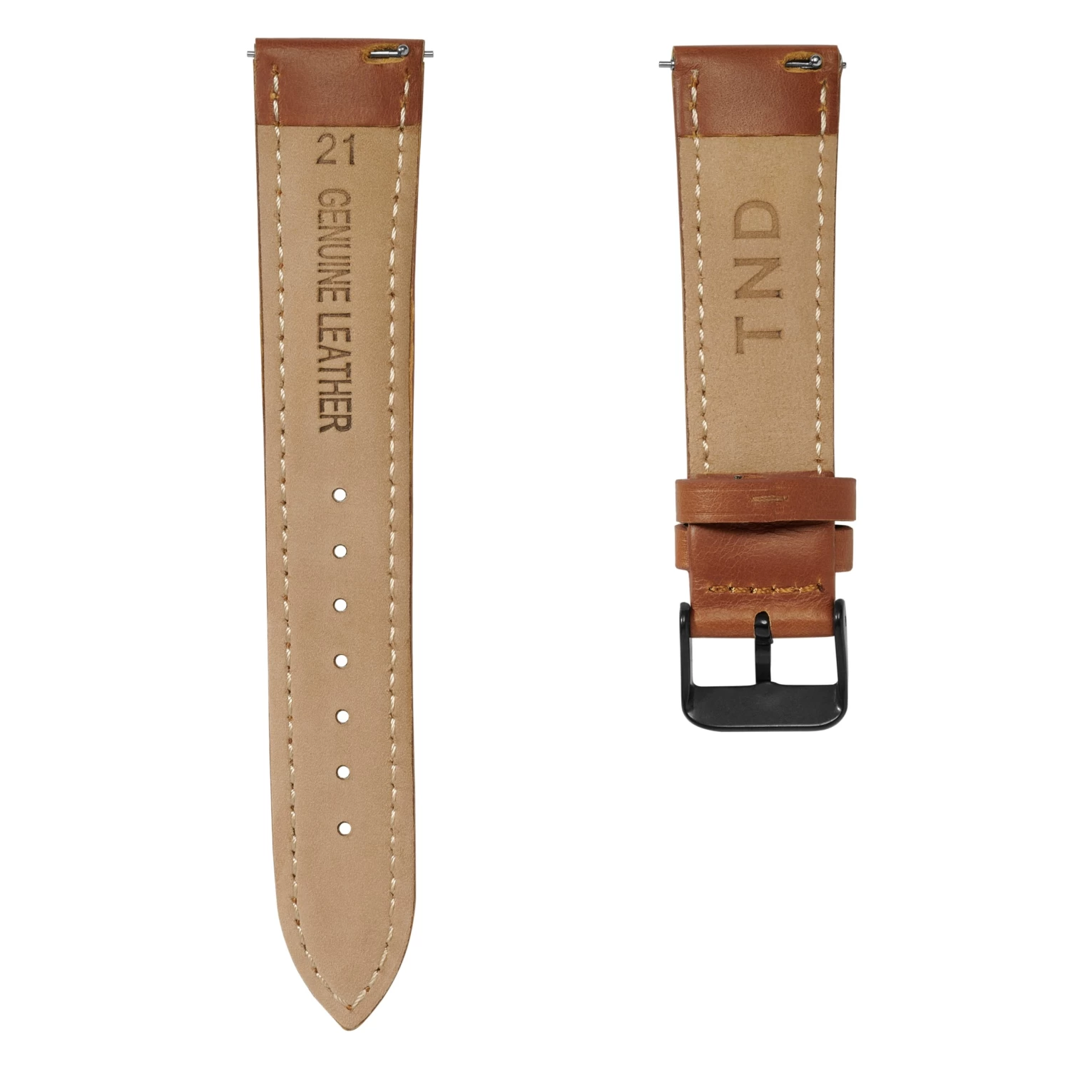 18mm Tan Leather Watch Strap With Black Buckle – Quick Release - Image 3