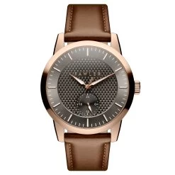 Dayton | Gray Textured Dial And Rose Gold-tone Stainless Steel Watch