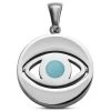 Evil Eye | Rotating Silver-tone Pendant