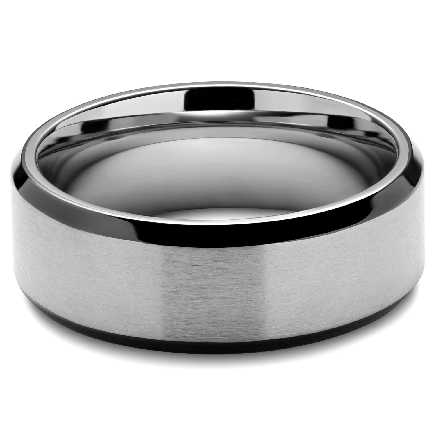 Aesop | 8 Mm Silver-Tone Titanium With Black Edges Ring - Image 6