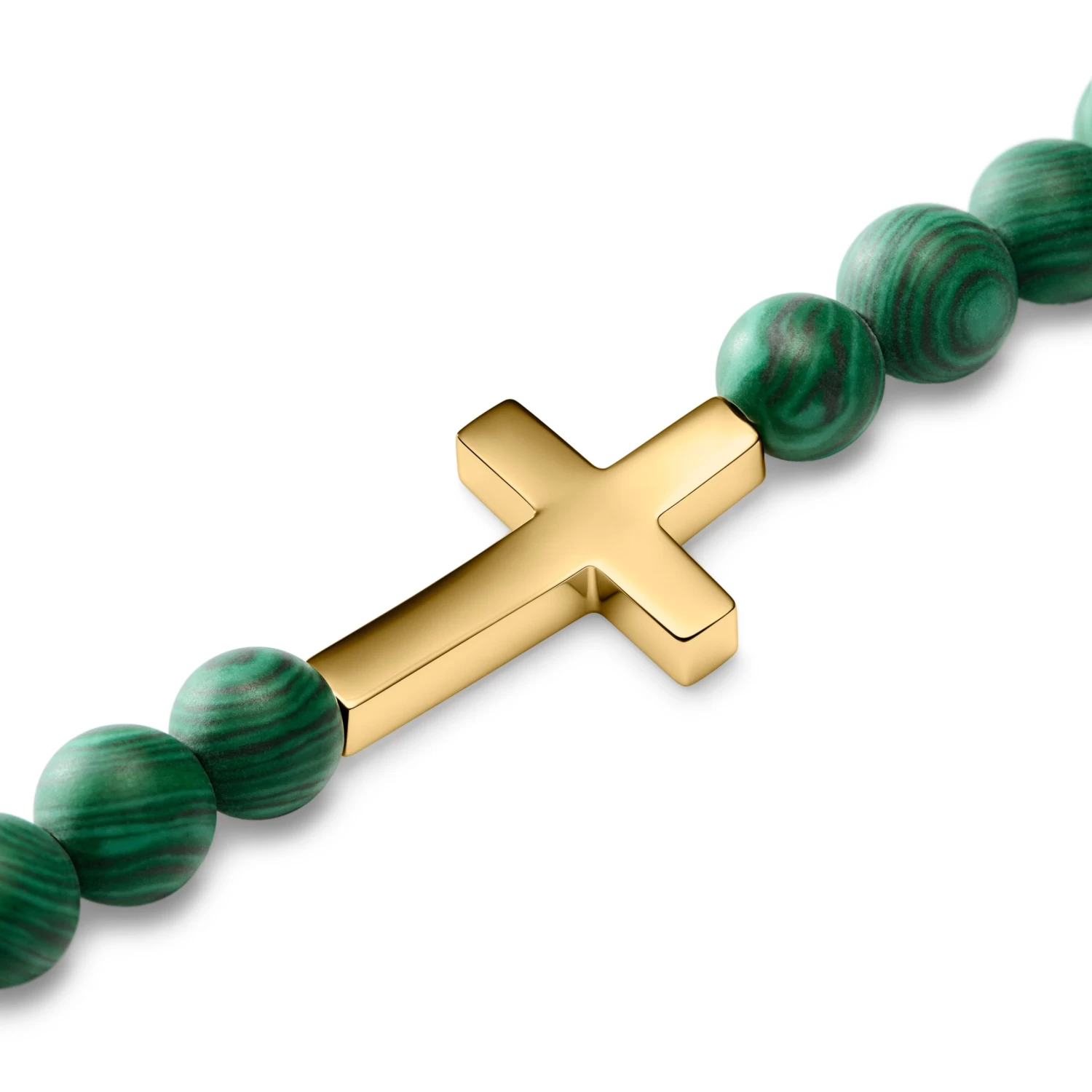 Unity | 6 Mm Malachite Cross Bracelet - Image 4
