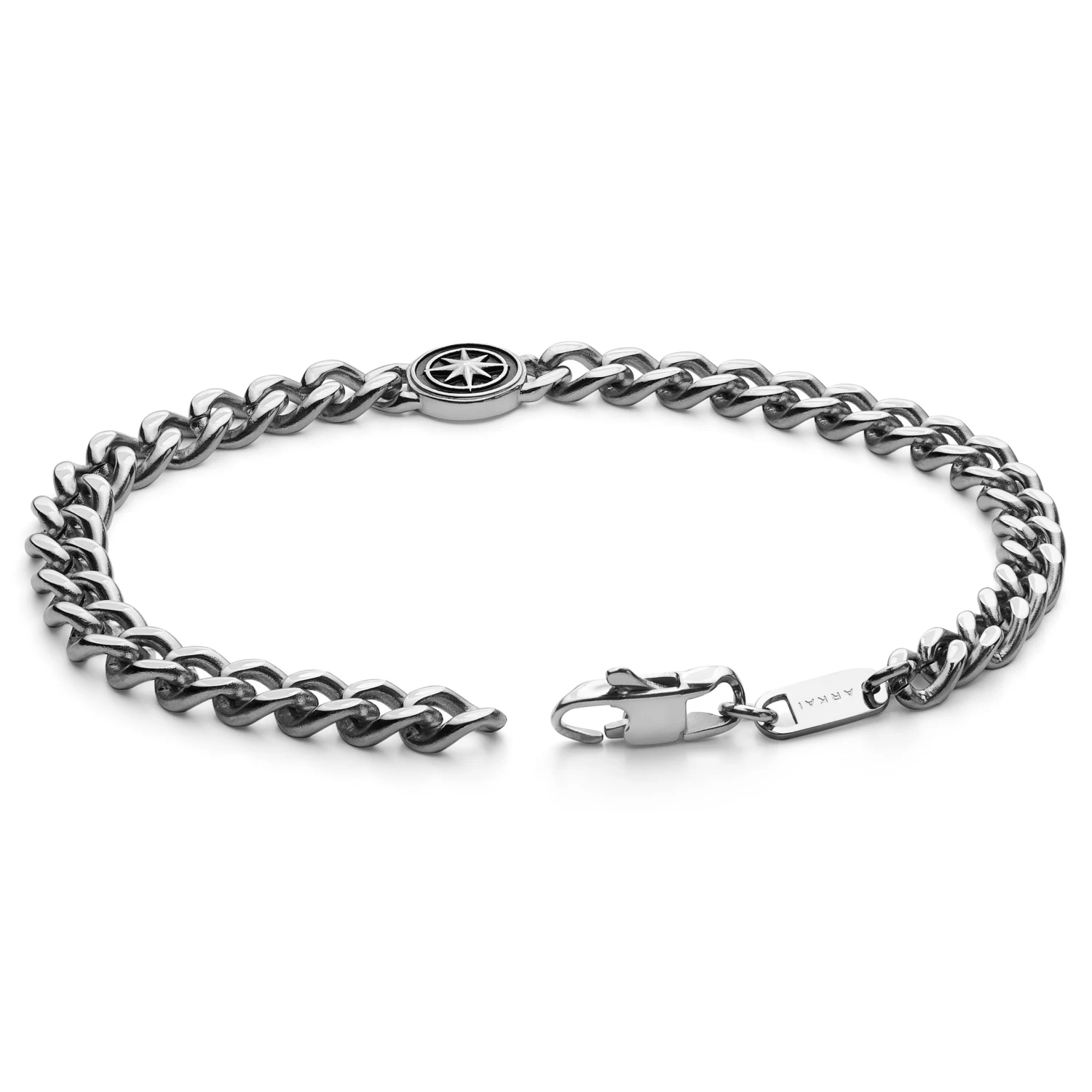 Atlas | Silver-tone Stainless Steel North Star Bracelet - Image 5