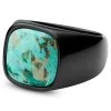 Gravel | Gunmetal Stainless Steel & Chrysocolla Signet Ring