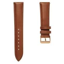 18mm Tan Leather Watch Strap With Rose Gold-Tone Buckle – Quick Release