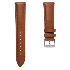 24mm Tan Leather Watch Strap With Silver-Tone Buckle – Quick Release