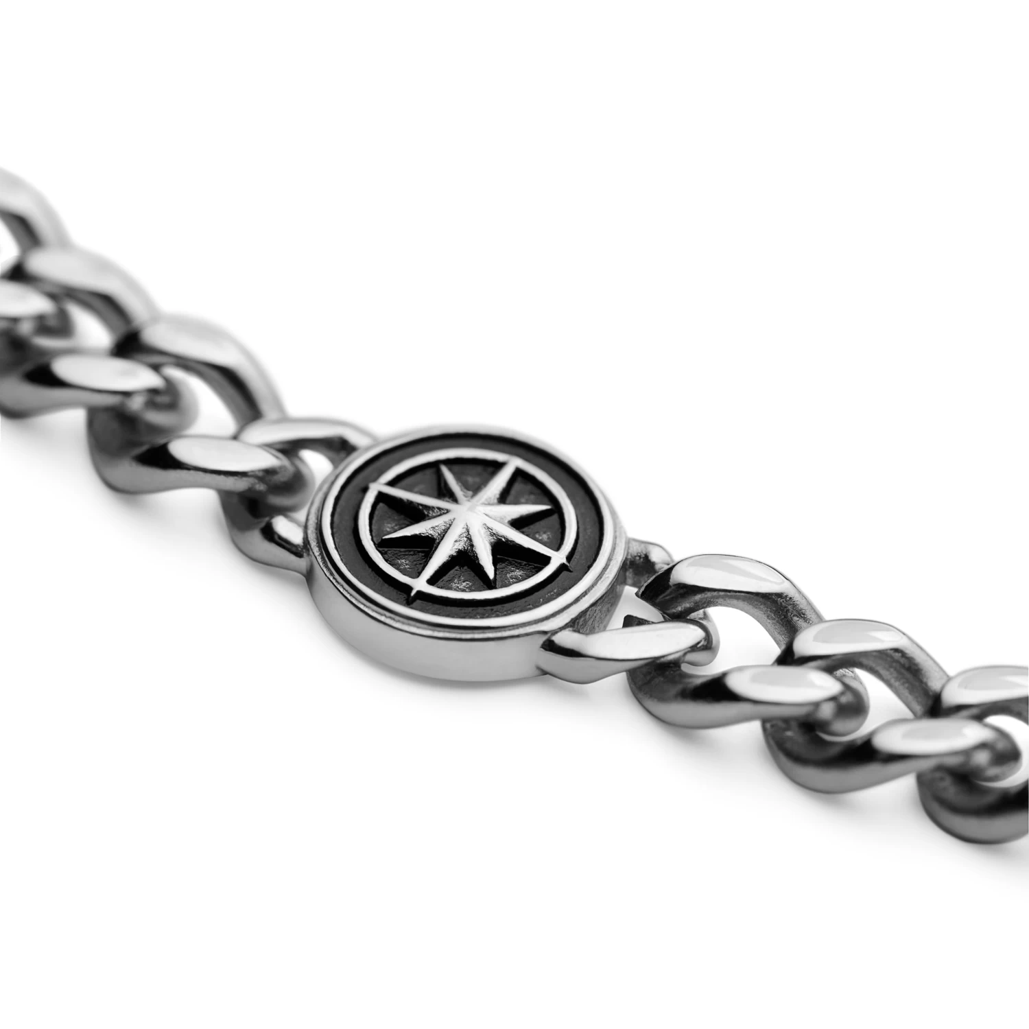 Atlas | Silver-tone Stainless Steel North Star Bracelet - Image 6