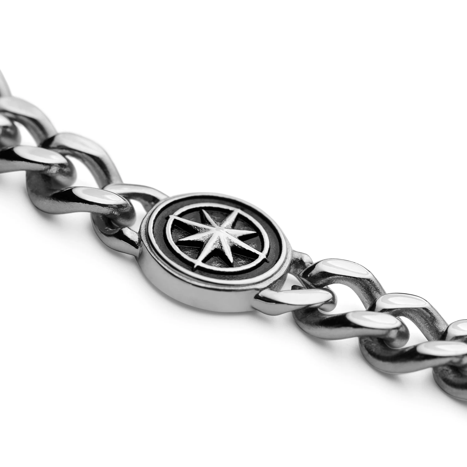 Atlas | Silver-tone Stainless Steel North Star Bracelet - Image 7