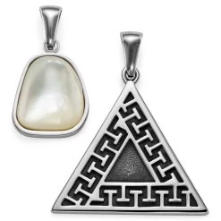 Atlantis | Mother-of-Pearl & Triangle Pendant Set