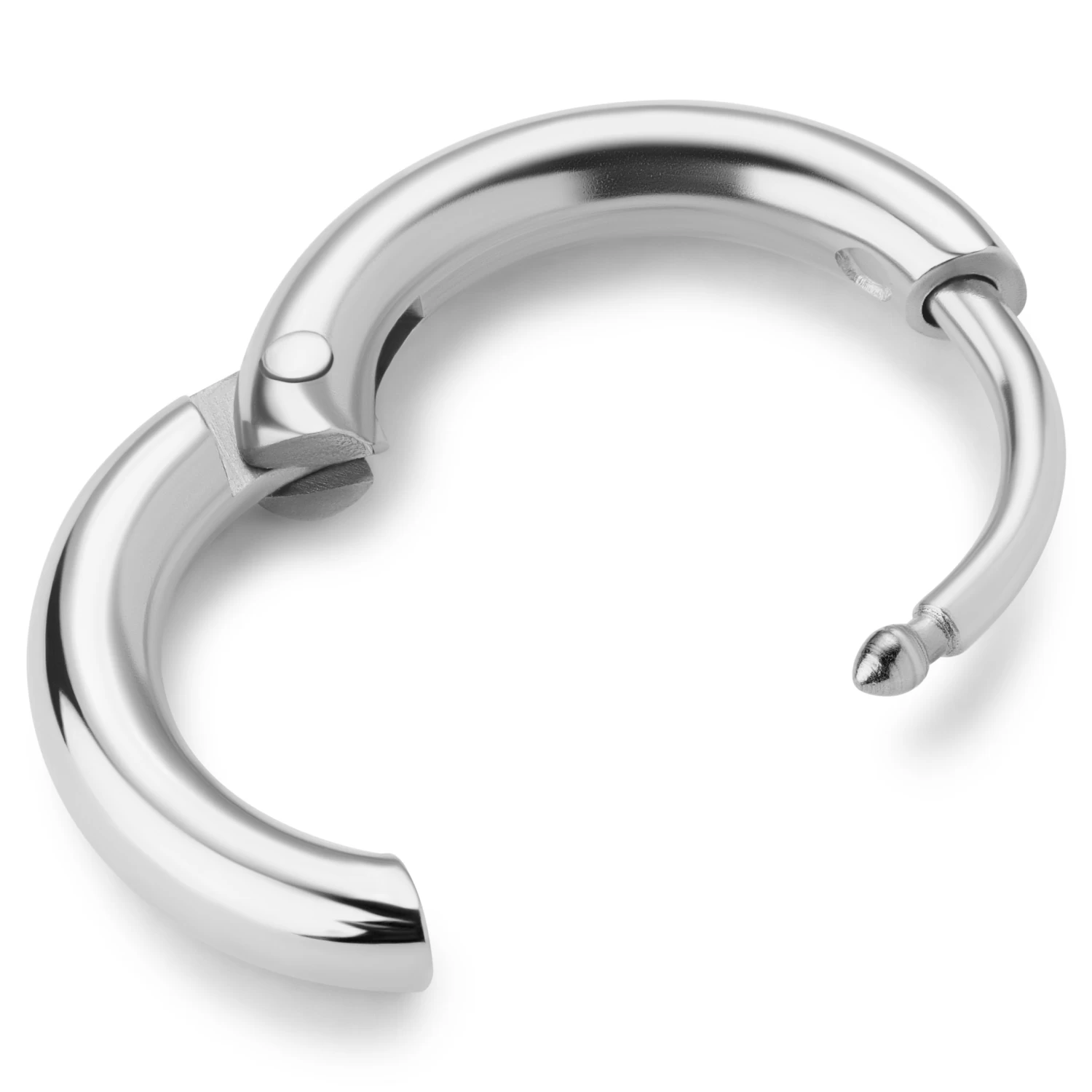 Huggie | Thin 7 Mm Sterling Silver Hoop Earring - Image 2