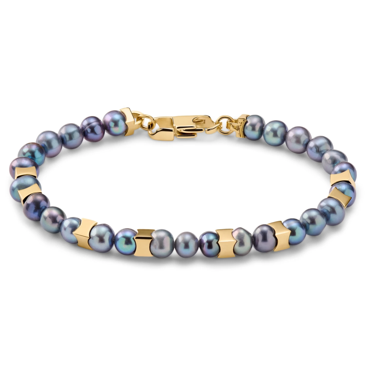 Ocata | Gold-Tone Black Pearl Bracelet