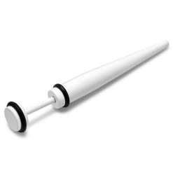 Satago | 1/4" (6 Mm) White Stainless Steel Faux Taper Earring