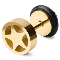 8 Mm Gold-Tone Star Stud Earring