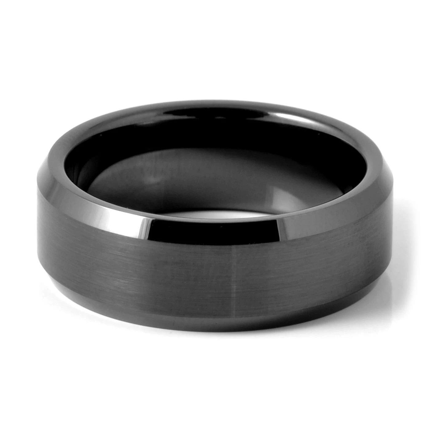 8 Mm Black Ceramic With Polished Edges Ring - Image 2