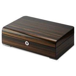 6 Slot Ebony Veneer Watch And Cufflink Box
