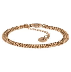 Rico | Rose Gold-Tone Double Curb Chain Bracelet