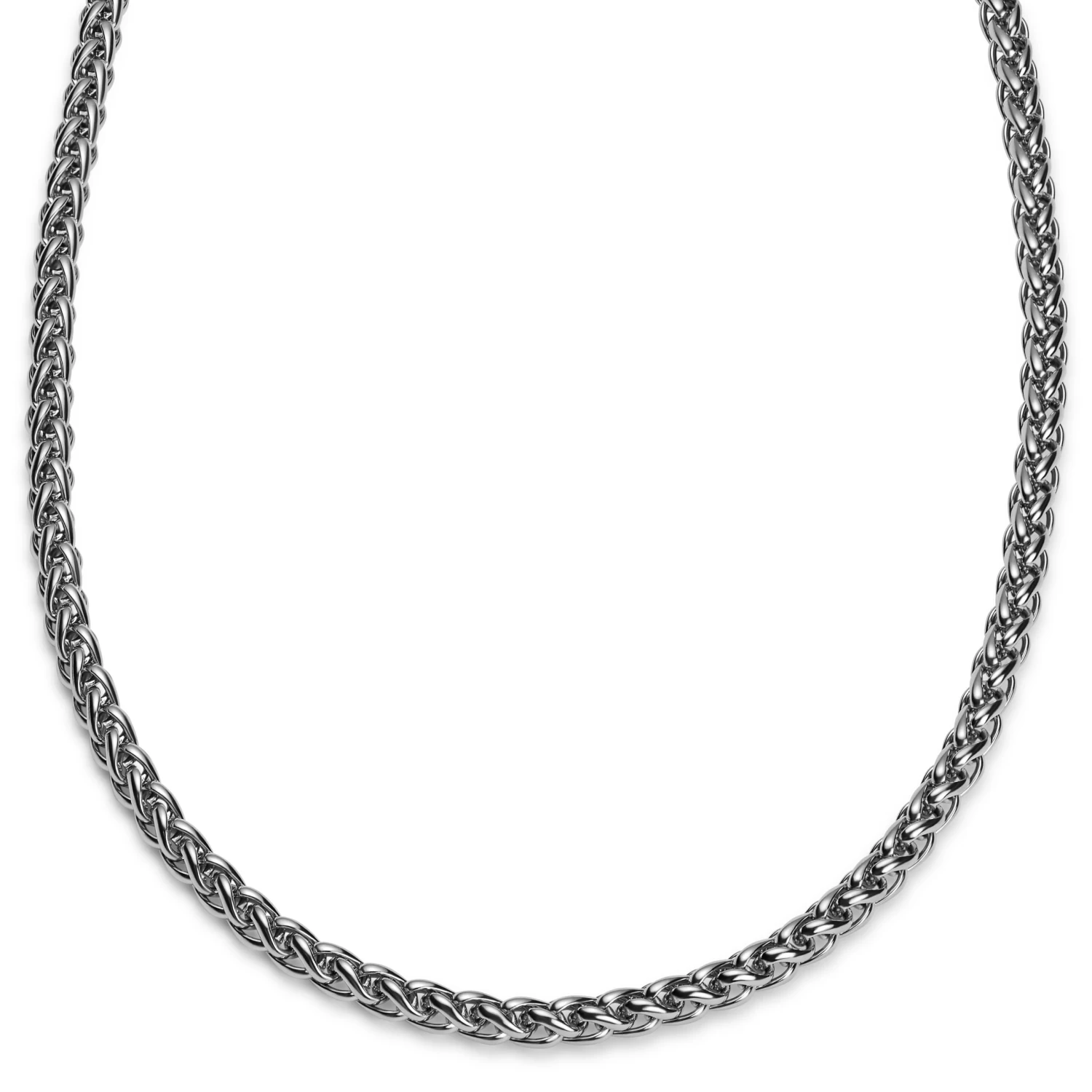 Essentials | 8 Mm Silver-Tone Wheat Chain Necklace