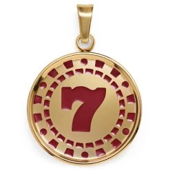 Ace | Gold-tone 7 Poker Chip Pendant