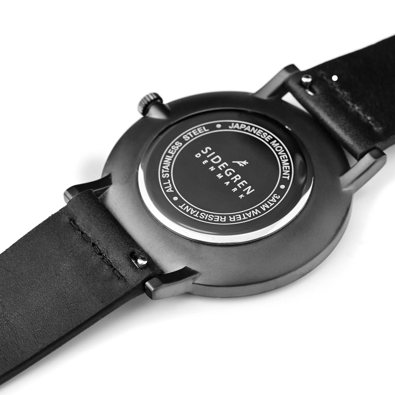 Kevil | Dark Grey Slim Dress Watch With Dark Grey Dial & Black Leather Strap - Image 5