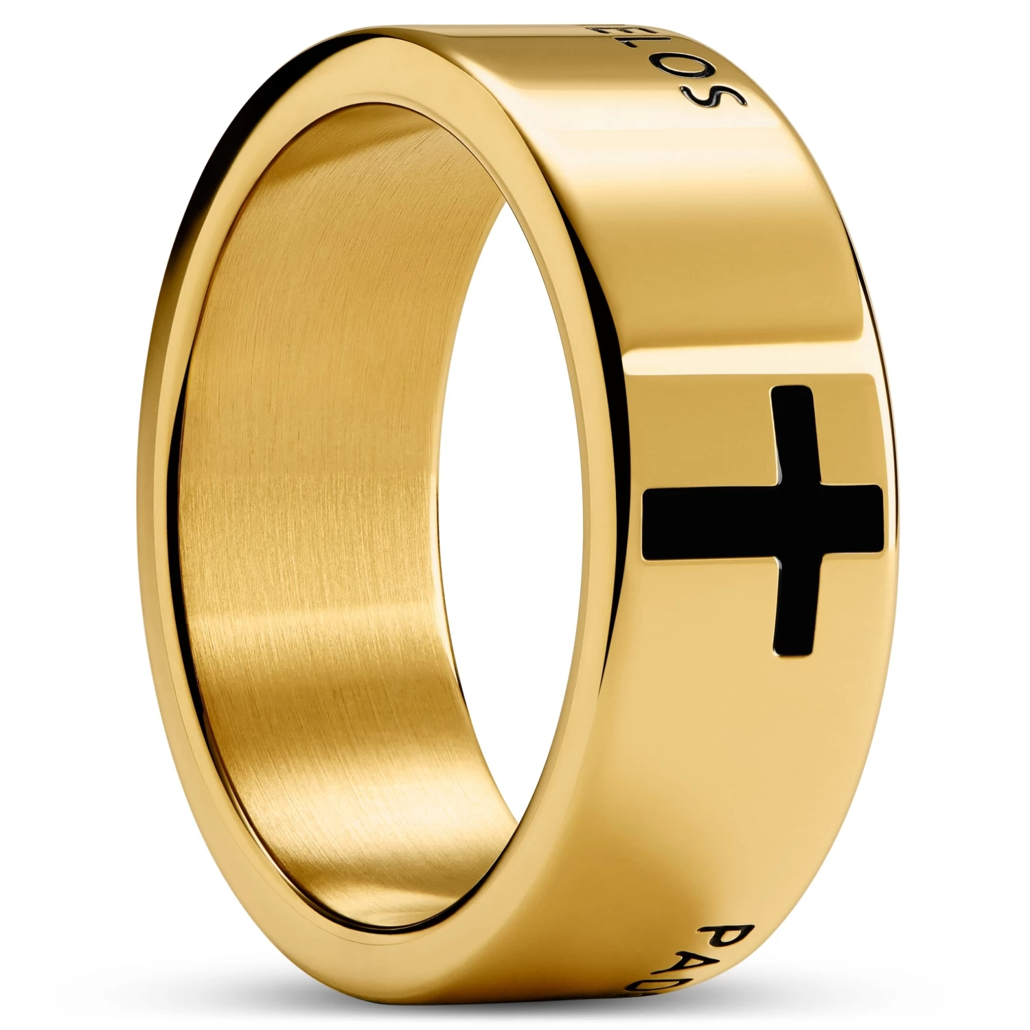 Unity | 1/3" (8 Mm) Gold-tone Spanish Lord’s Prayer Ring - Image 5