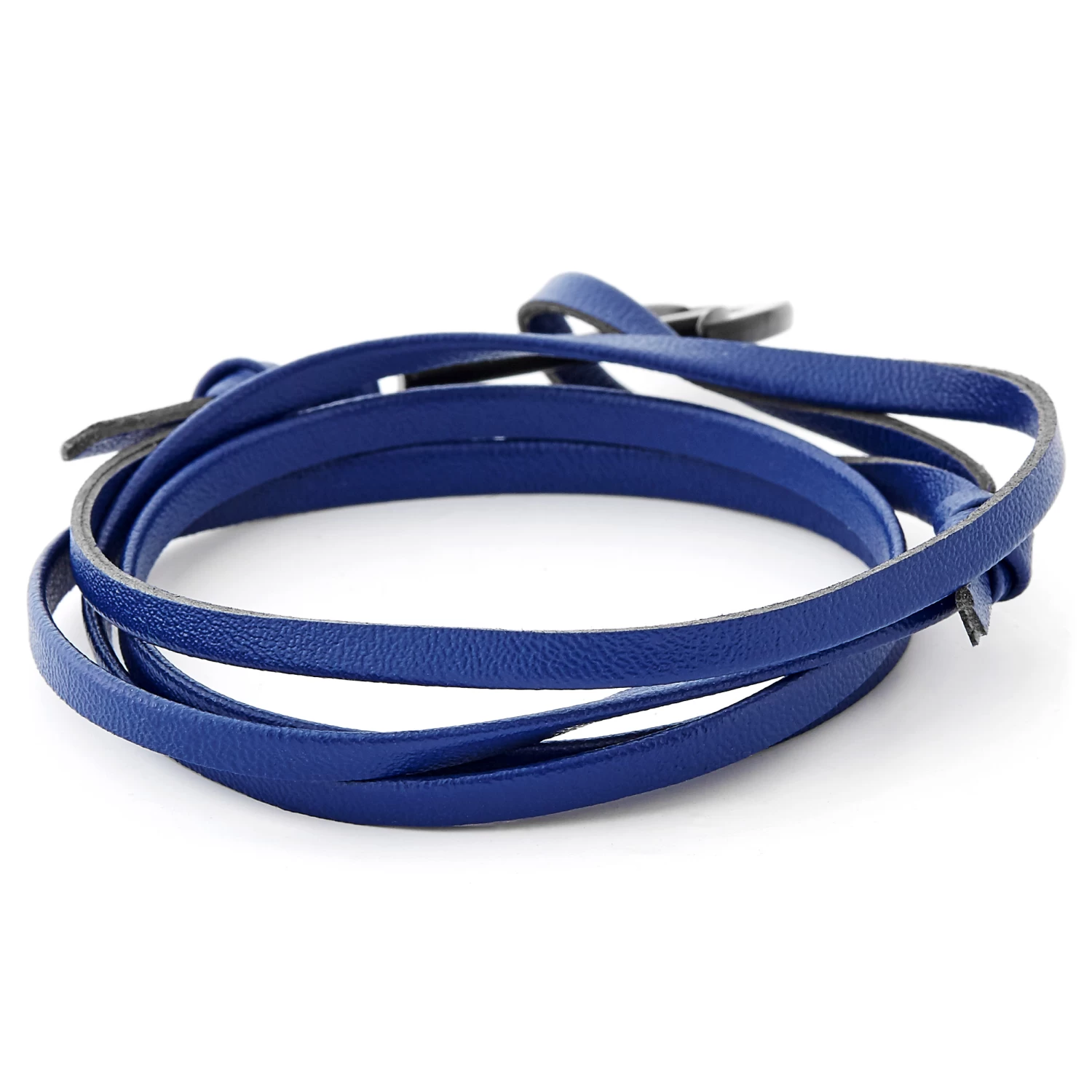 Navy Blue Faux Leather Anchor Bracelet - Image 3