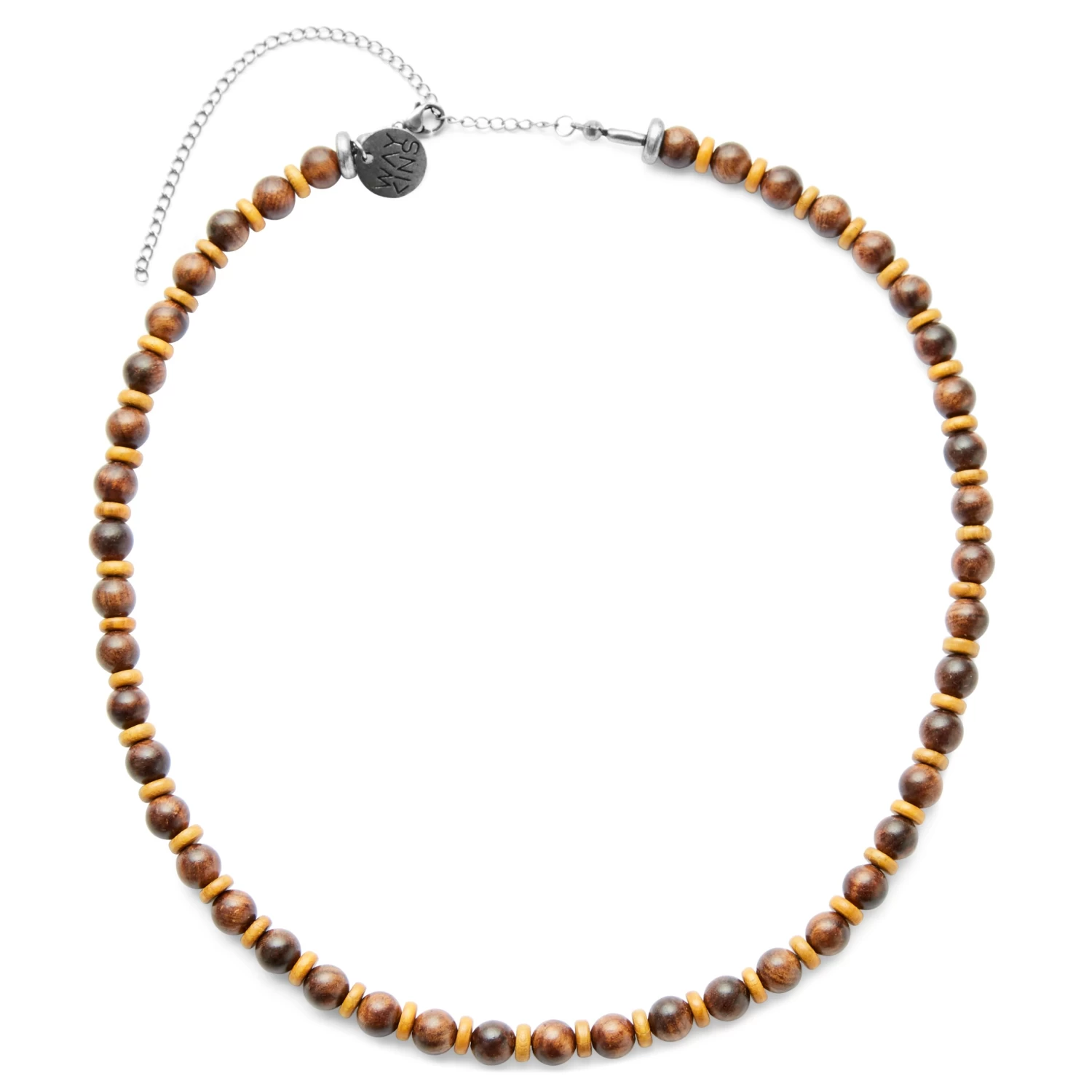 Wave | Natural Wooden Surfer Beaded Necklace - Image 2