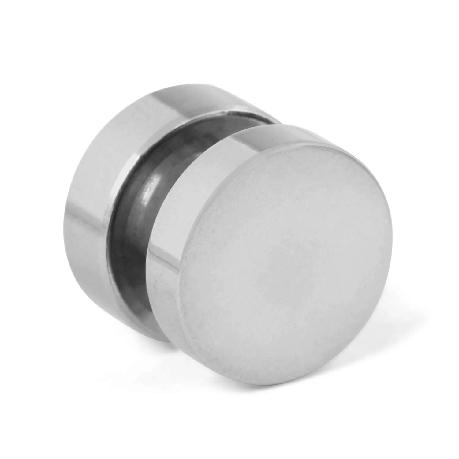 10 Mm Black & Clear Crystal Magnetic Steel Earring - Image 3