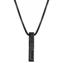 Rico | Black Stainless Steel Rectangular Box Chain Necklace
