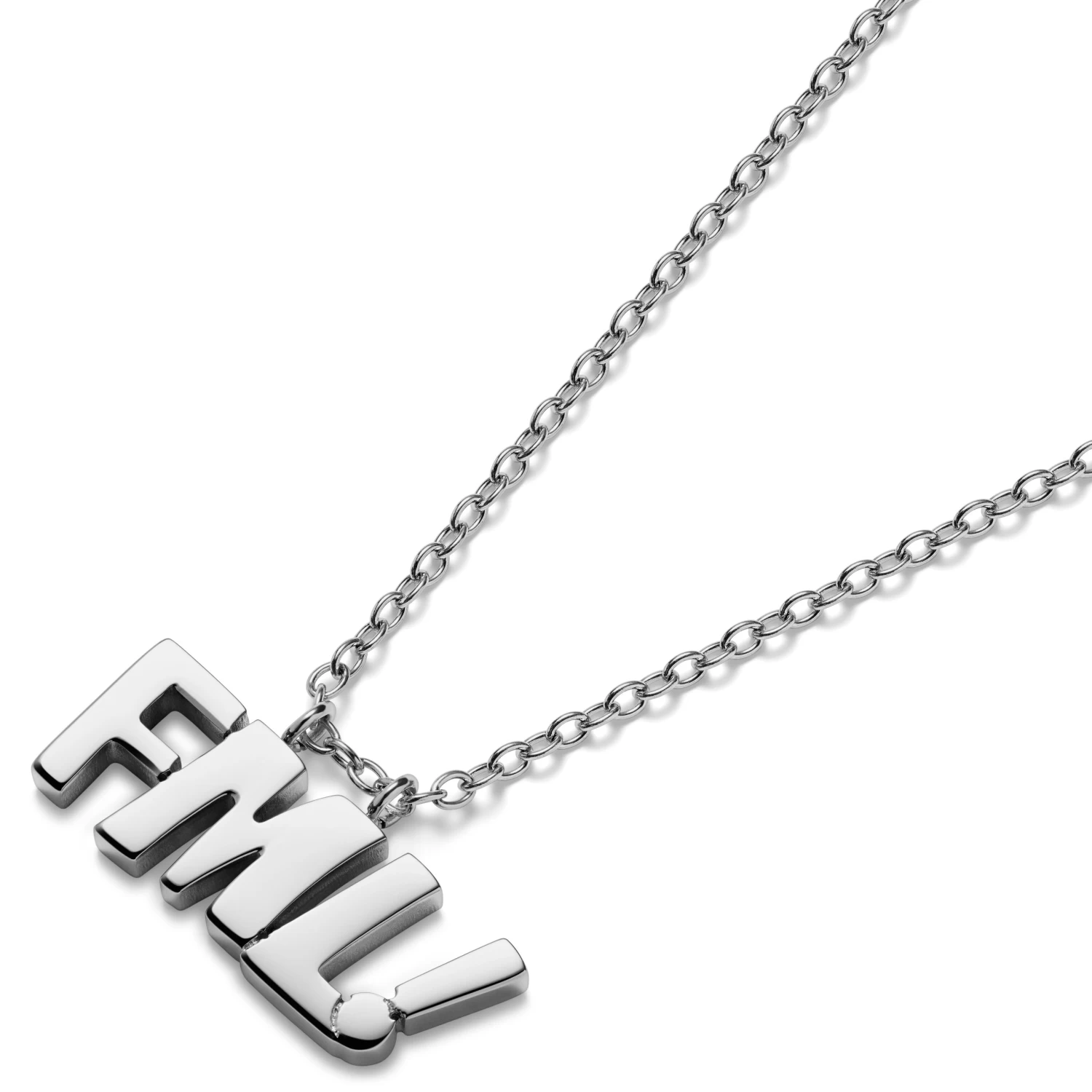 Jaygee | Silver-tone Stainless Steel FML Necklace - Image 2