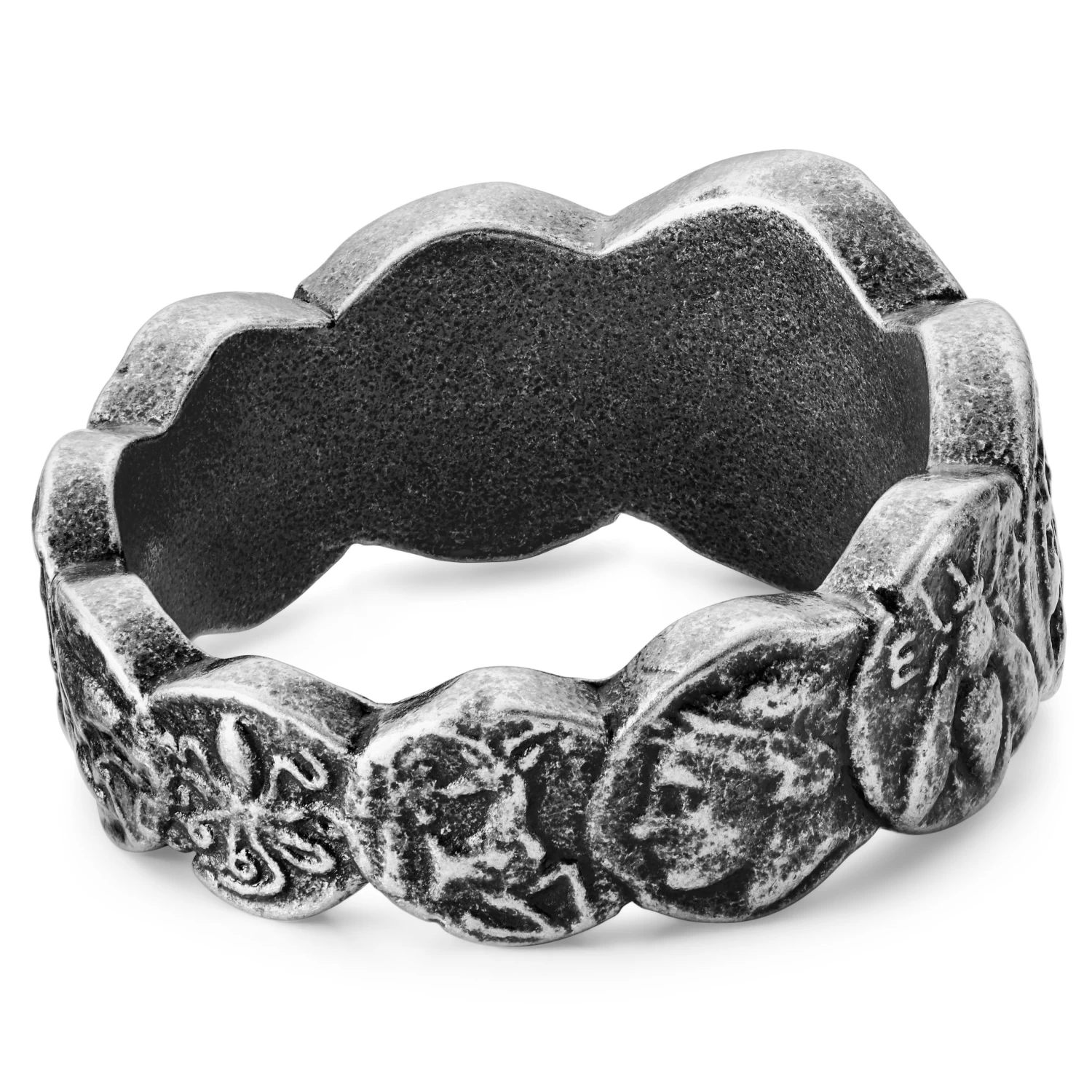 12 Mm Silver-Tone Stainless Steel Coin Ring - Image 3