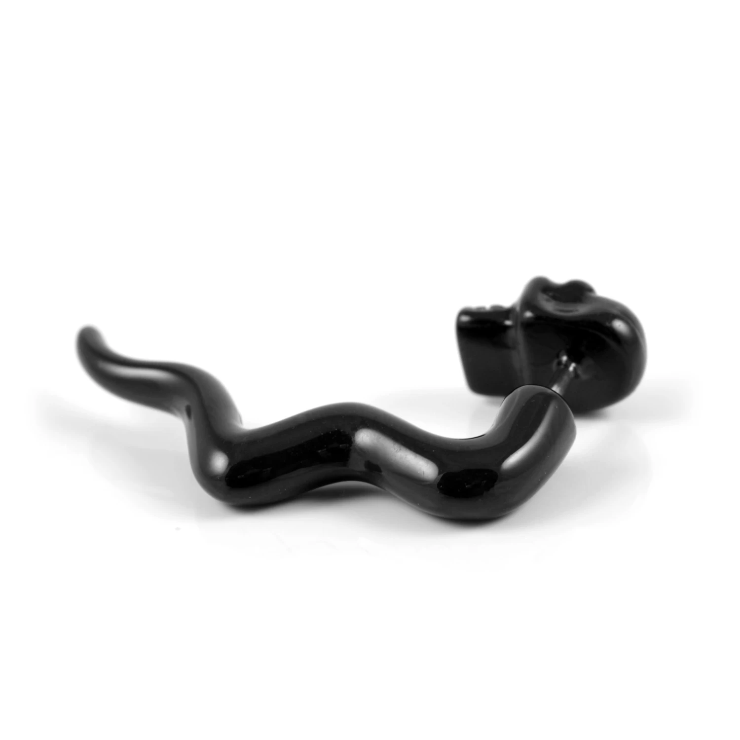 Sentio | Black Skull Faux Taper Earring - Image 3