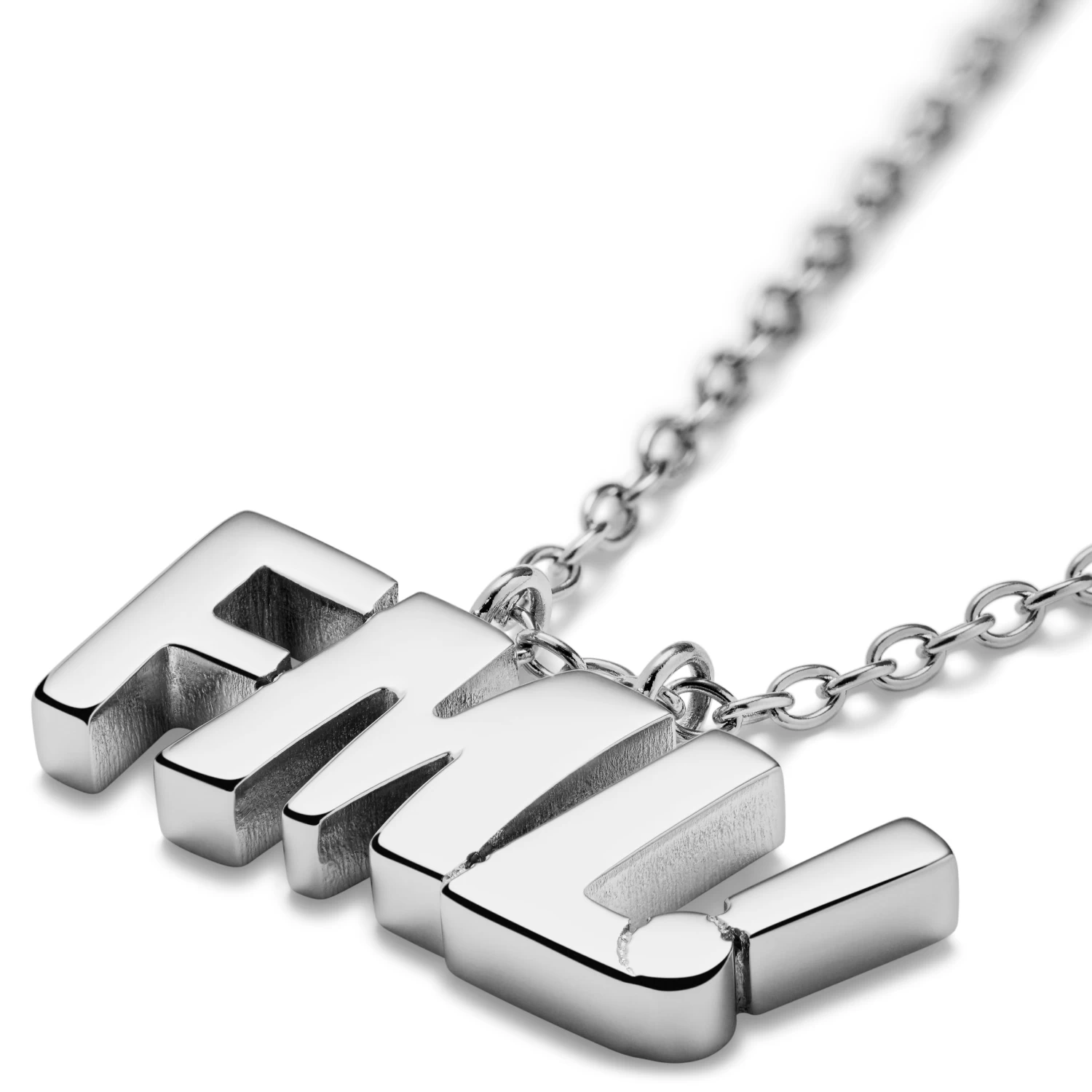 Jaygee | Silver-tone Stainless Steel FML Necklace - Image 3