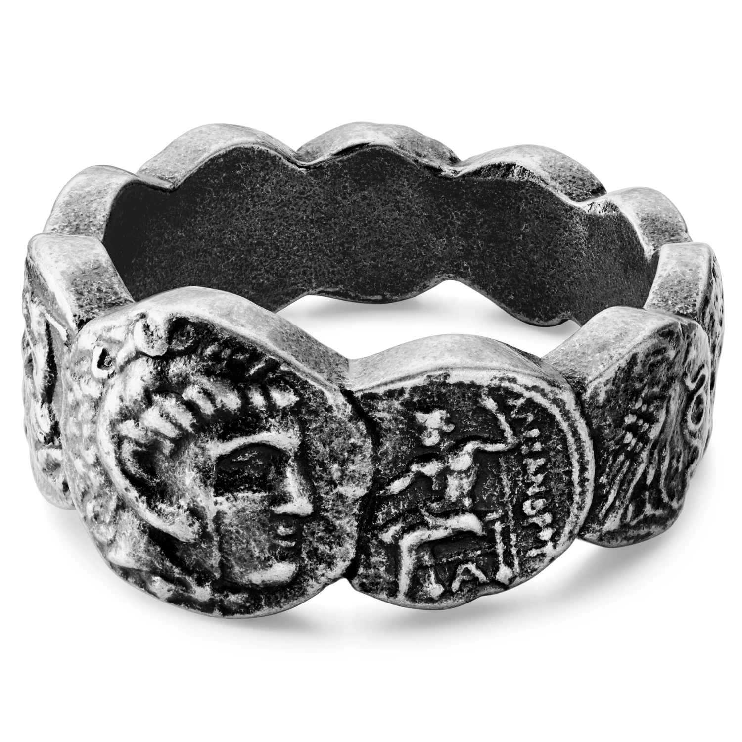 12 Mm Silver-Tone Stainless Steel Coin Ring - Image 4