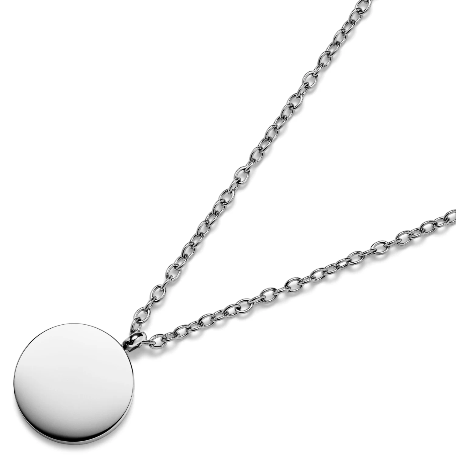 Unity | Silver-tone Stainless Steel Ichthus Circle Necklace - Image 6