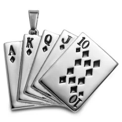 Ace | Silver-tone Royal Flush Pendant