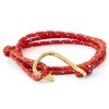Red & Gold-Tone Fish Hook Bracelet