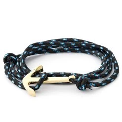 Black & Gold-Tone Anchor Bracelet