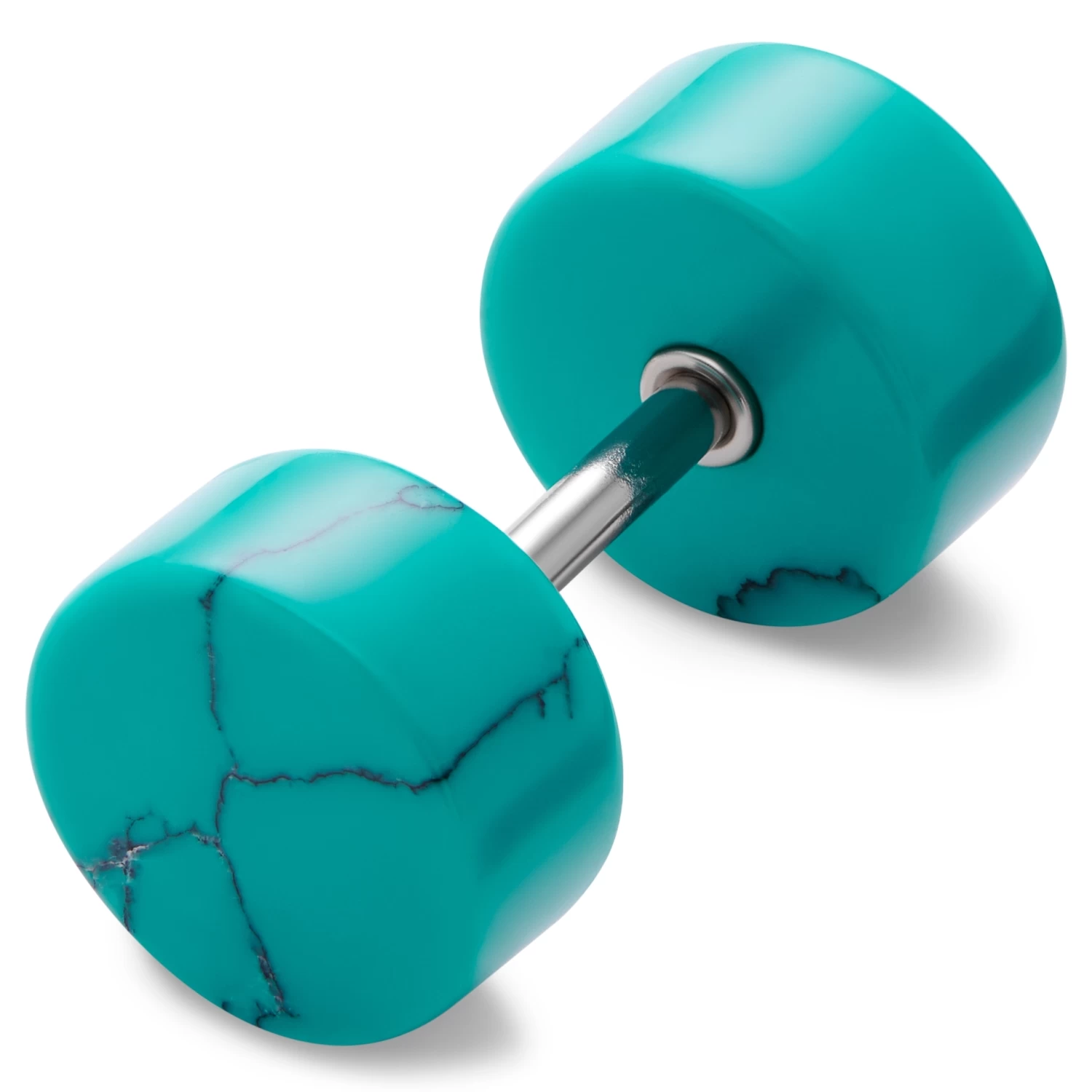 Satago | 1/3" (8 Mm) Turquoise & Stainless Steel Faux Plug Stud Earring