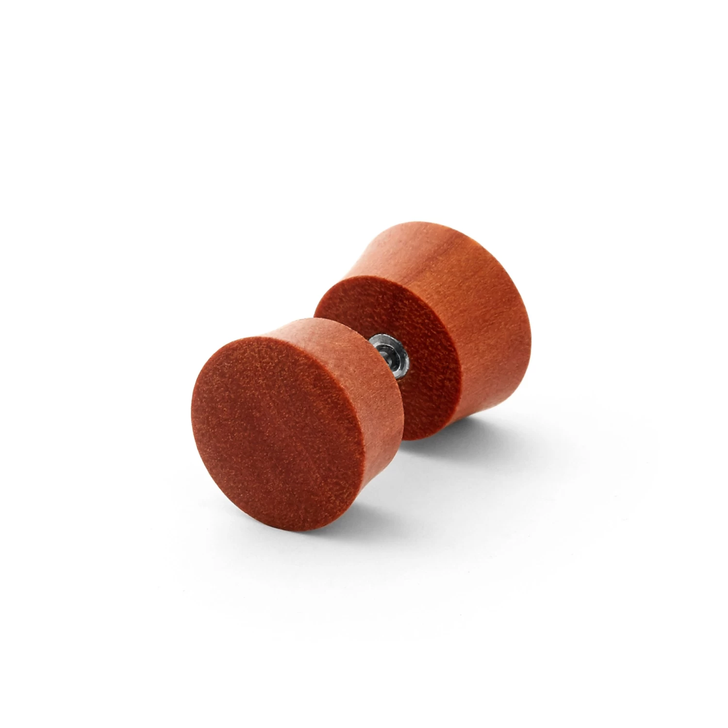 10 Mm Brown Sawo Wood & Zirconia Stud Earring - Image 3