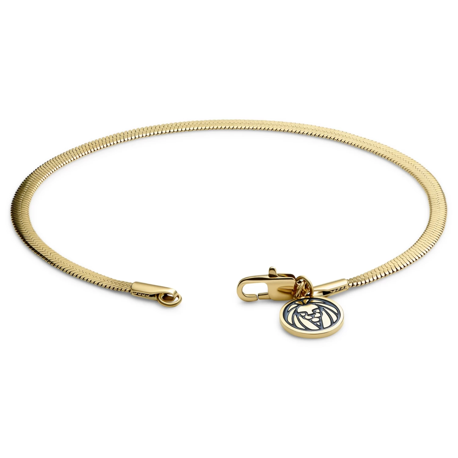Essentials | 3 Mm Gold-Tone Herringbone Chain Bracelet - Image 3