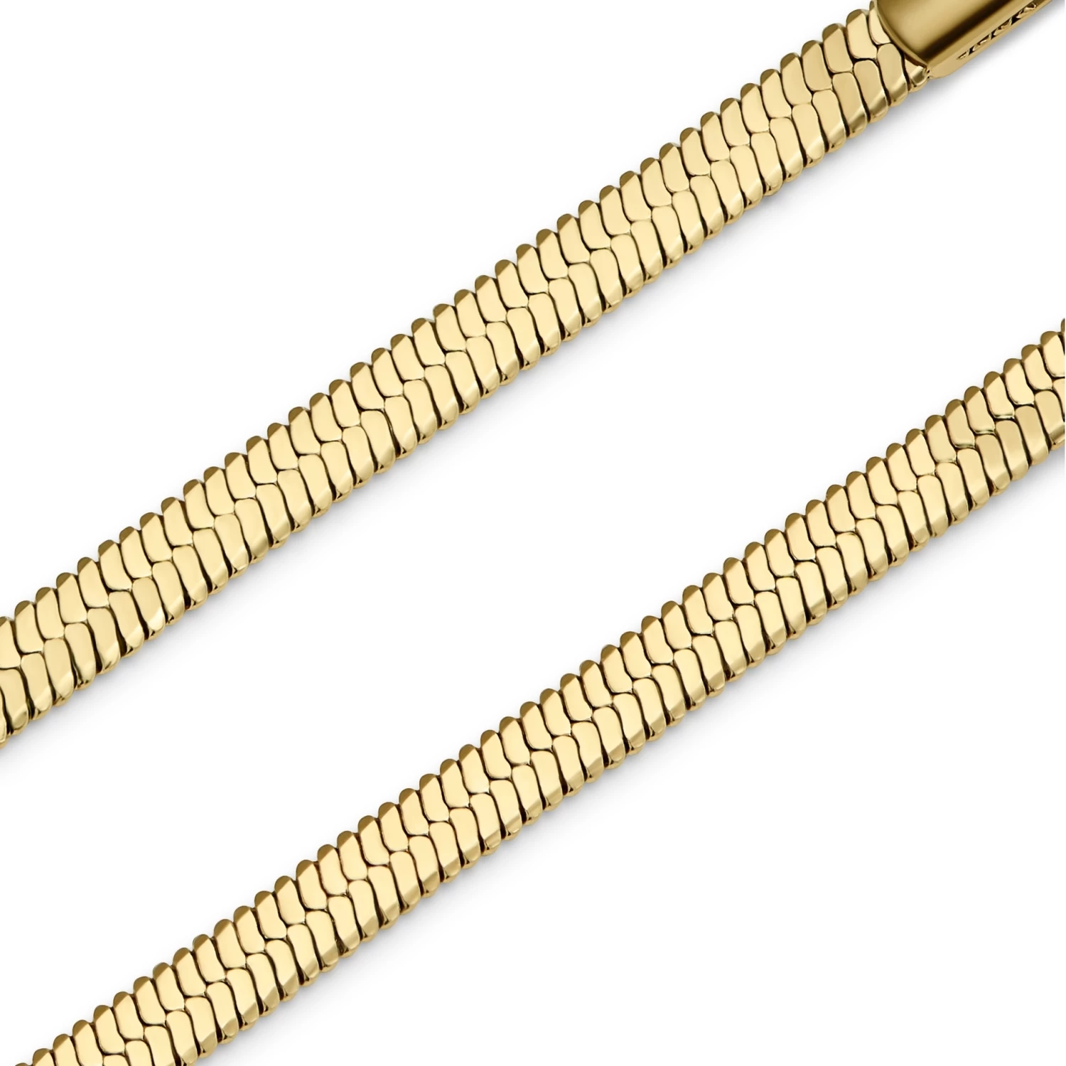 Essentials | 3 Mm Gold-Tone Herringbone Chain Bracelet - Image 4