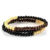 6mm Black, White & Brown Wood Bead Bracelet Set