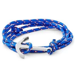 Cobalt Blue & Silver-Tone Anchor Bracelet
