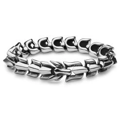 Silver-Tone Stainless Steel Dragon Head Bracelet