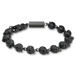 Rico | Black Stainless Steel Skull Bracelet