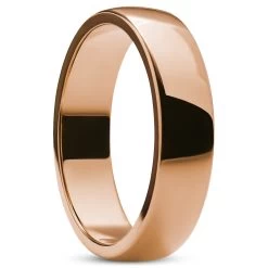 Ferrum | 6 Mm Polished Rose Gold-Tone D-Shape Ring